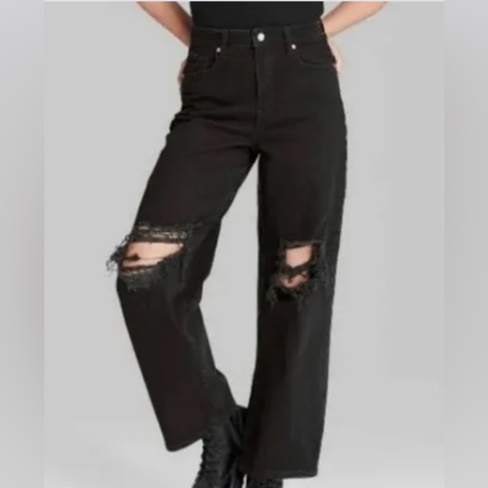 NWT WILD FABLE Highest Rise Baggy distressed jeans size women’s 00